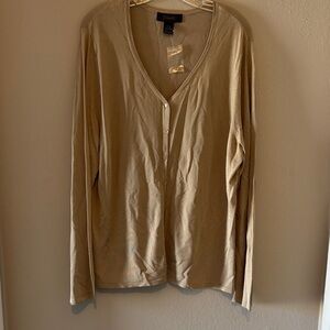 Lane Bryant Beige Long Sleeve Cardigan